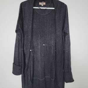 Grey scoop hem cardigan